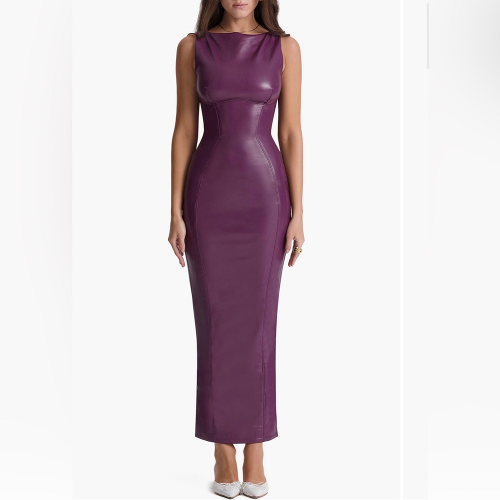 BRAND NEW - HOUSE OF CB 
Faux Leather Sheath Dress